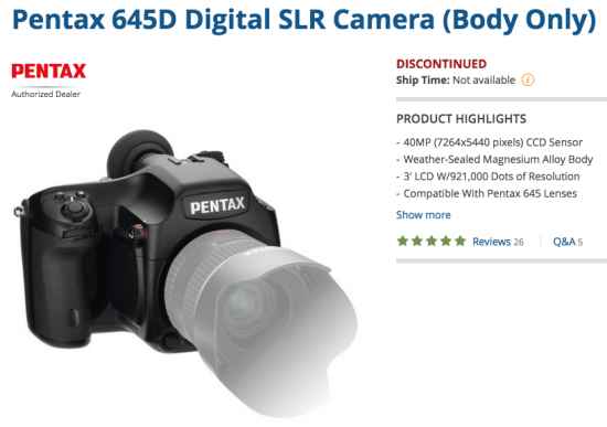 Pentax-645D-camera-listed-as-discontinued