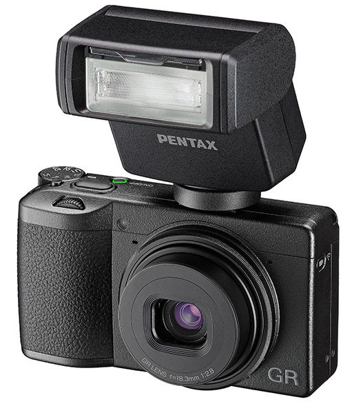 Ricoh GR III with GW-4 wide conversion lens, external flash, GK-1 