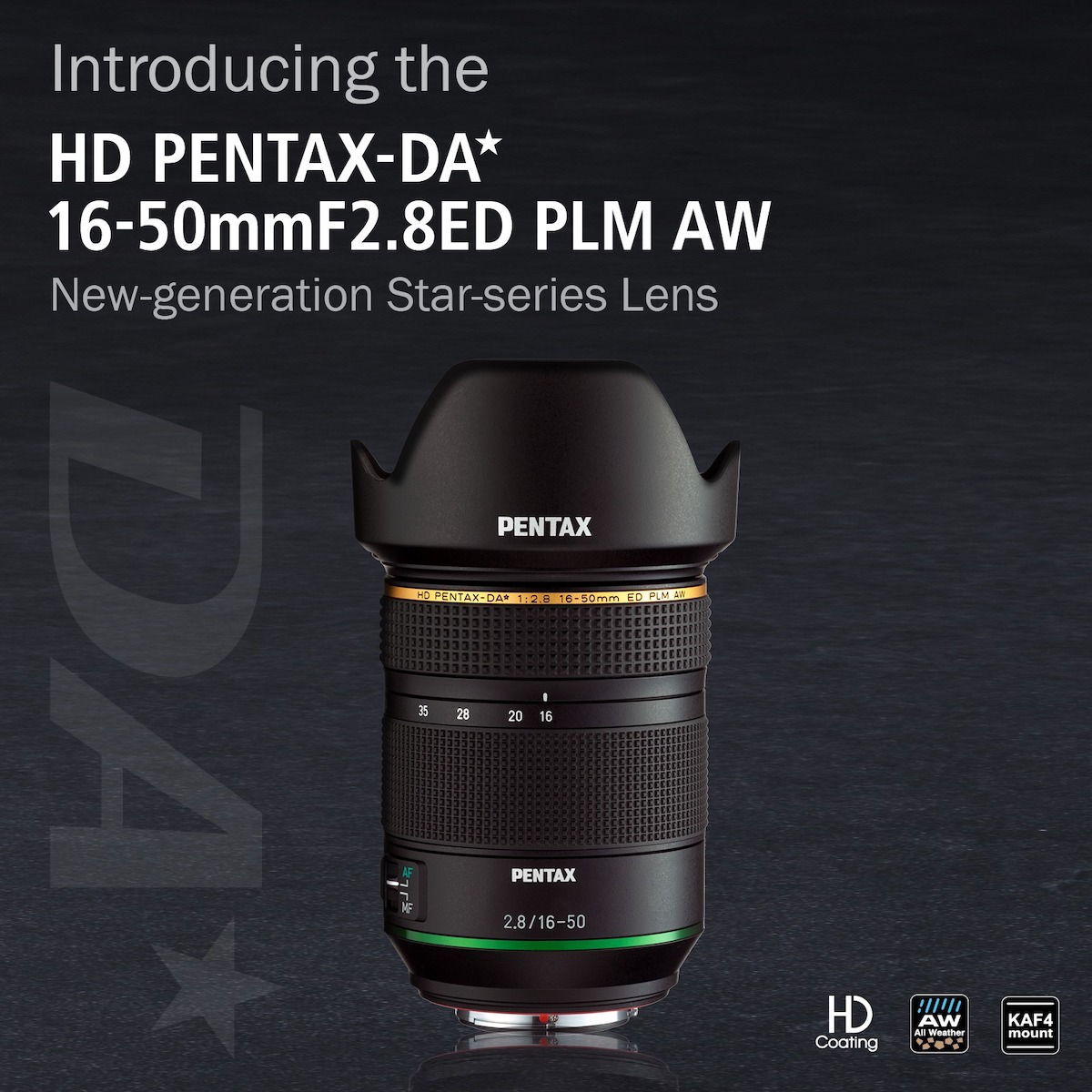 HD PENTAX-DA☆ 16-50mm f/2.8 ED PLM AW lens officially announced